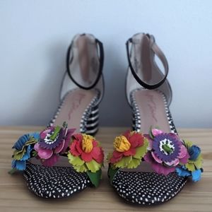 Betsey Johnson Lore Floral Strat Dress Sandals